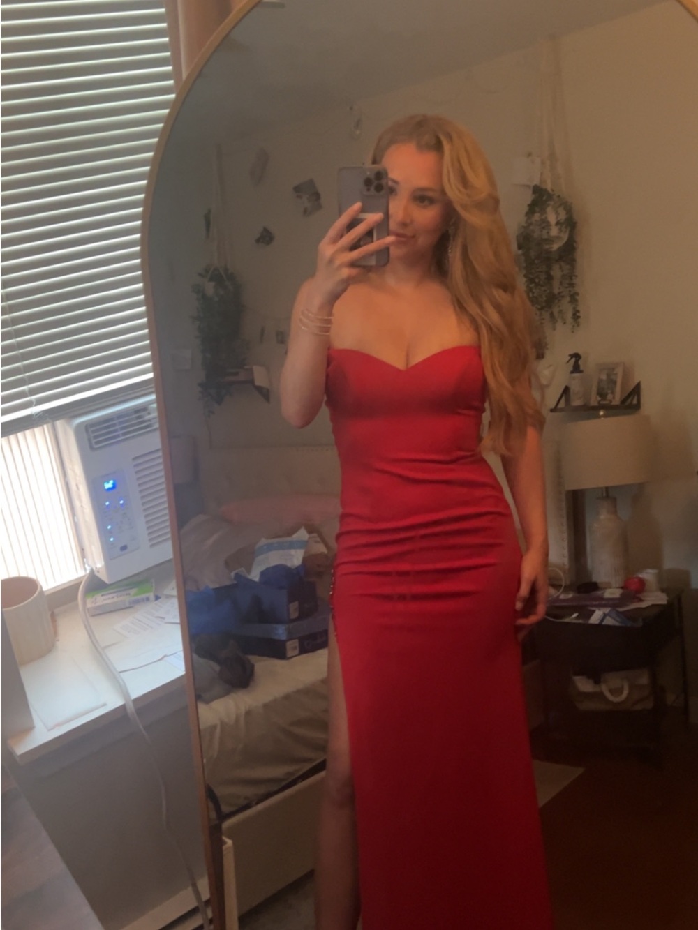 Strapless Red Evening Gown - Elegant Formal Dress - Picture 3 of 4